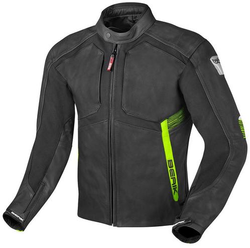 Berik Flexius Zwart Geel Leren Motorjas, Motoren, Kleding | Motorkleding, Heren, Nieuw met kaartje, Jas | leer, Verzenden