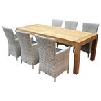 Capri Krista dining tuinset 240x100xH77,5 cm wit, Tuin en Terras, Tuinsets en Loungesets, Ophalen of Verzenden, Nieuw