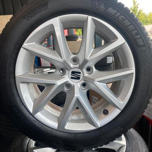 16 inch originele Seat Leon velgenset | 205/55-16 Michelin, Auto-onderdelen, Banden en Velgen, 16 inch, Zomerbanden, 205 mm, Gebruikt