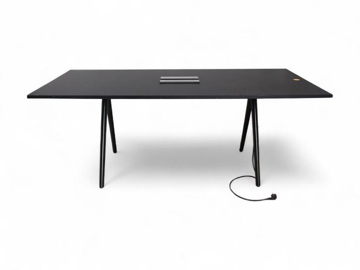 Arper Meety tafel, 200x99 cm, Fenix blad, zwart-zwart, Zakelijke goederen, Kantoor en Winkelinrichting | Kantoormeubilair en Inrichting