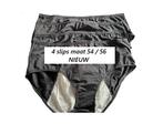 Set van 4 dames slips maat 54 / 56 NIEUW - Zwart, Kleding | Dames, Grote Maten, Ophalen of Verzenden, Nieuw, Zwart, Lingerie of Zwemkleding