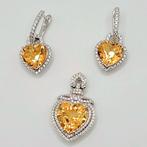Zonder Minimumprijs - Oorbellen Zilver Citrien - 2-weg, Sieraden, Tassen en Uiterlijk, Oorbellen, Nieuw
