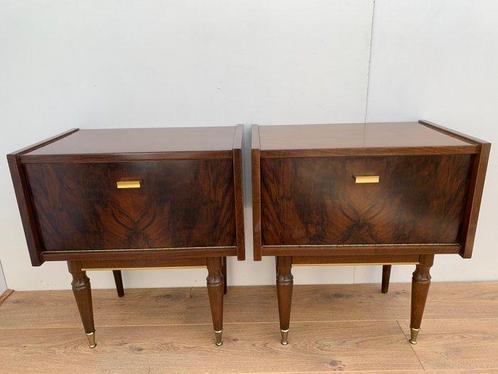 Nachtkastje - Mahonie - Paar vintage nachtkastjes, Antiek en Kunst, Kunst | Designobjecten