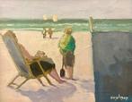 Cor Schaap (1968) - Strandgezicht met ligstoel, Antiek en Kunst