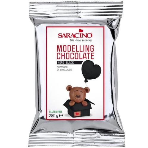 Saracino Modelleer Chocolade Zwart 250g, Hobby en Vrije tijd, Taarten en Cupcakes maken, Nieuw, Verzenden