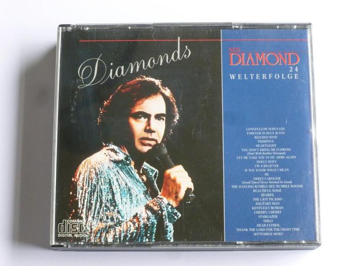 Neil Diamond - Diamonds / 24 Weltervolge  (2 CD), Cd's en Dvd's, Cd's | Pop, Zo goed als nieuw, Verzenden