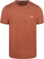 Fred Perry Ringer T-Shirt Bruin S54 maat L Heren, Maat 52/54 (L), Bruin, Verzenden, Nieuw