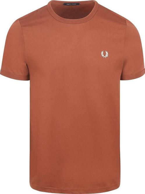 Fred Perry Ringer T-Shirt Bruin S54 maat L Heren, Kleding | Heren, T-shirts, Bruin, Nieuw, Maat 52/54 (L), Verzenden