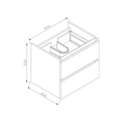 Onderkast Sanilux Trendline Met Greeplijst Aluminium, Doe-het-zelf en Verbouw, Sanitair, Ophalen of Verzenden