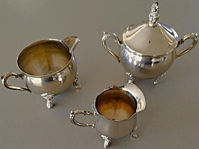 Suiker en roomstel (3) - Gegalvaniseerd zilver -, Antiek en Kunst, Antiek | Meubels | Tafels