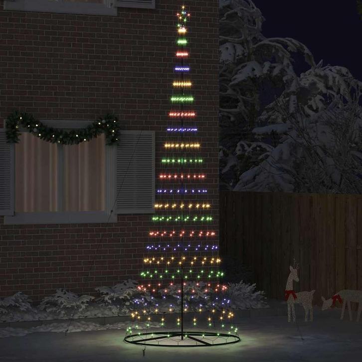 vidaXL LED Kerstboom met 455 LED Multikleur 184.5 cm Metaal, Diversen, Kerst, Nieuw, Verzenden