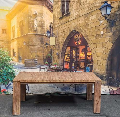 Lava kleur acaciahouten uitschuiftafel van 100x190cm, Huis en Inrichting, Tafels | Eettafels, Nieuw, Ophalen
