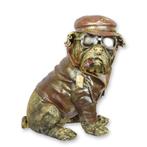 A RESIN FIGURINE OF A DRESSED ENGLISH BULLDOG WITH CIGAR, Antiek en Kunst, Verzenden