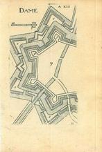 Stadsplattegrond van Damme, Antiek en Kunst, Kunst | Etsen en Gravures