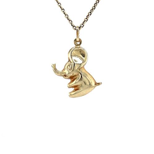 Gouden vintage olifant hanger 14 krt, Sieraden, Tassen en Uiterlijk, Kettinghangers, Nieuw, Ophalen of Verzenden