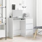 vidaXL Bureau 90x45x76 cm bewerkt hout hoogglans wit, Huis en Inrichting, Bureaus, Verzenden, Nieuw