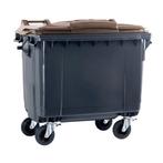 Afvalcontainer 660 liter grijs met bruin deksel, Nieuw, Ophalen of Verzenden