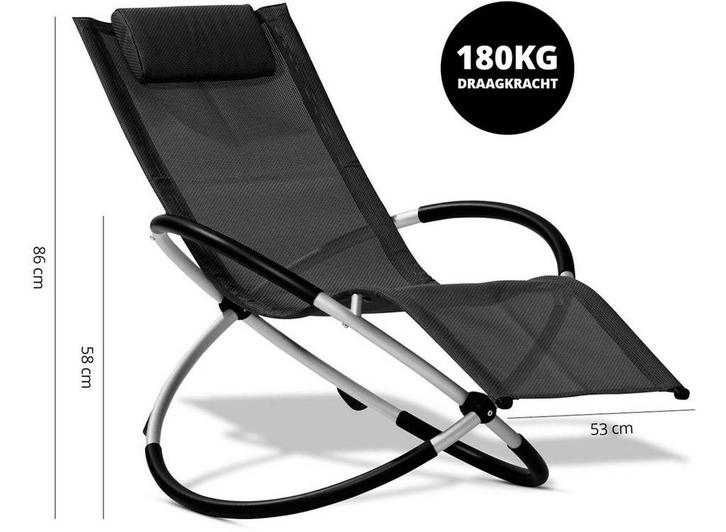 FlinQ Opvouwbare Ligstoel Aura - Relaxstoel met, Tuin en Terras, Tuinsets en Loungesets, Nieuw, Verzenden