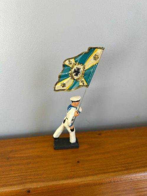 Lineol - Speelgoed figuur Rare - Porte-Drapeau Kriegsmarine, Kinderen en Baby's, Speelgoed | Overig