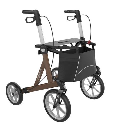 Rehasense Explorer outdoor rollator LOW - Bruin, Diversen, Rollators, Ophalen of Verzenden