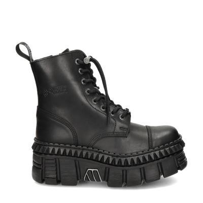 New Rock veterboots in het Zwart, Kleding | Dames, Schoenen, Lage of Enkellaarzen, Zwart, Nieuw, Verzenden