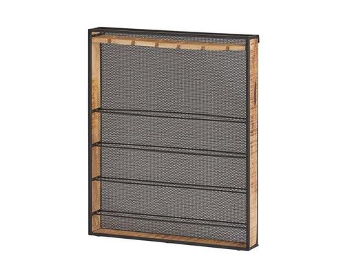 Wand wijnrek Semmy vierkant (met achterwand) - zwart, Huis en Inrichting, Woonaccessoires | Wijnrekken, Nieuw, Ophalen of Verzenden