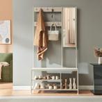 Kapstok Napinerg met spiegel schoenenrek en zitbank havermou, Verzenden, Nieuw