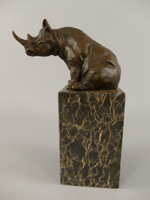 Milo (1910-1978) - Beeld, Rhinoceros - 3 kg - 18 cm - Brons,, Antiek en Kunst, Curiosa en Brocante