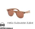 Houten zonnebril: Metis Clubmaster Zebra
