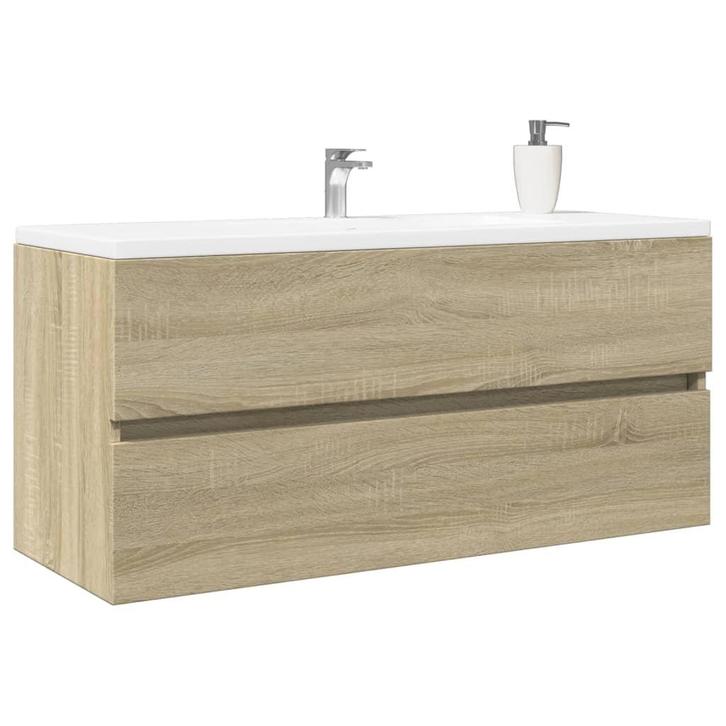 vidaXL Wastafelkast 100x38,5x45 cm bewerkt hout sonoma, Huis en Inrichting, Badkamer | Badkamermeubels, Nieuw, Minder dan 100 cm