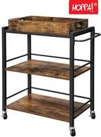 Hoppa! LRC72XV1 Serveerkar - Zwart/Bruin Van 59 Voor 29, Ophalen of Verzenden, Nieuw