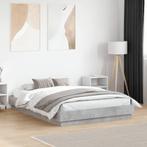 vidaXL Bedframe bewerkt hout betongrijs 120x190 cm, Huis en Inrichting, Slaapkamer | Bedden, Verzenden, Nieuw, 190 cm of minder