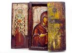 Icoon - Madonna met Kind en twee heiligen - Hout