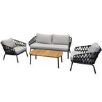 Elegant stoel bank loungeset 4 delig antraciet rope, Tuin en Terras, Ophalen of Verzenden, Nieuw, Aluminium