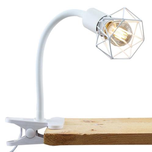 Witte klemspot Jaylano, metaal, industrieel, Huis en Inrichting, Lampen | Overige, Nieuw, Ophalen of Verzenden