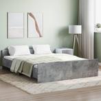 vidaXL Bedframe met hoofd- en voeteneinde betongrijs 150x200, Huis en Inrichting, Slaapkamer | Bedden, Verzenden, Overige maten