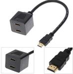 HDMI Male to 2 HDMI Female Y Splitter Adapter Cable, Computers en Software, Pc- en Netwerkkabels, Nieuw, Verzenden