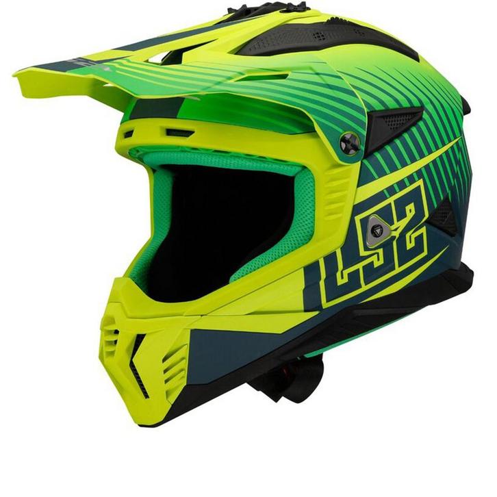 LS2 MX708 Fast II Duck M.H-V Groen H-V Geel Offroad Helm, Motoren, Kleding | Motorhelmen, XXL, Nieuw met kaartje, Overige merken