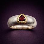 Zonder minimumprijs - Ring Zilver - Garnet (gecertificeerd), Nieuw