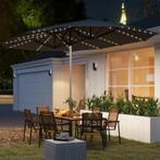 TRUUSK Dubbele Parasol Met Solar LED Verlichting 451x267 Cm, Verzenden, Nieuw