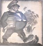 Spotprent Popow, Tanjef en Torgler door Rusland gedegrade..., Antiek en Kunst, Kunst | Litho's en Zeefdrukken, Verzenden