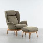 Fauteuils met eiken frame - Relaxfauteuils met voetenbank, Verzenden, Nieuw, Hout, Scandinavisch, modern, minimalistisch, deens