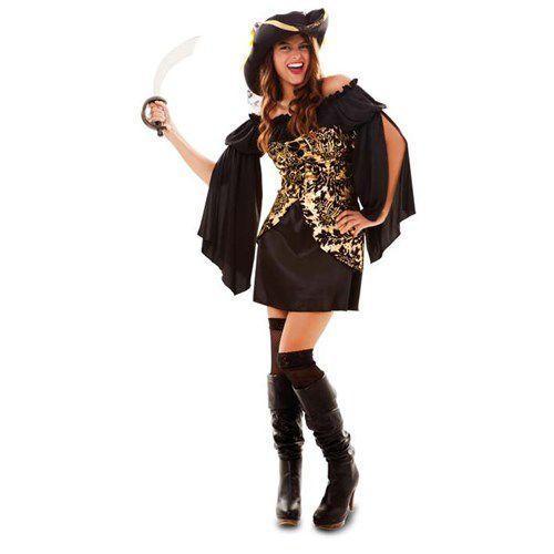 Piraten jurkje - Goud, Hobby en Vrije tijd, Feestartikelen, Feestartikel, Nieuw, Verzenden
