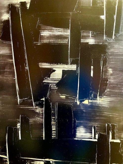 Pierre Soulages (after) - Huile sur toile (1958), Huis en Inrichting, Overige Huis en Inrichting