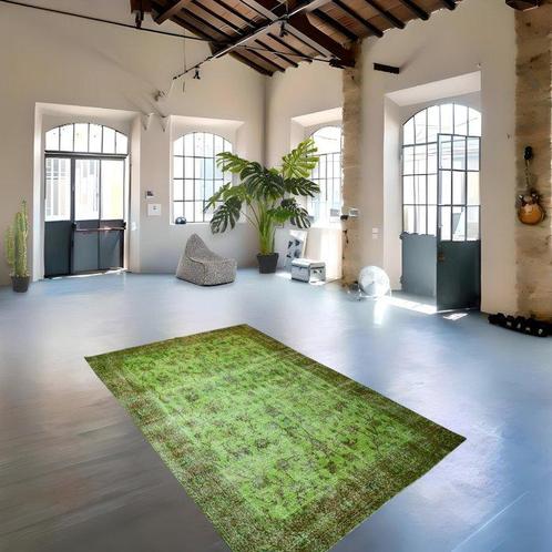 Grote groene vintage - Vloerkleed - 304 cm - 197 cm - met, Huis en Inrichting, Stoffering | Tapijten en Kleden