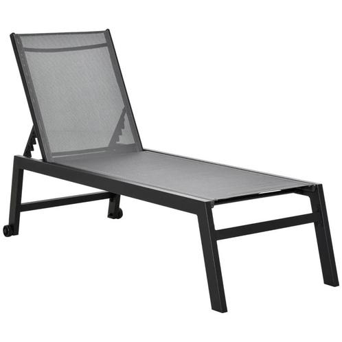 TRUUSK Ligstoel Tuinligstoel 5-traps Rugleuning Aluminium Gr, Tuin en Terras, Ligbedden, Nieuw, Verzenden