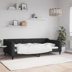 vidaXL Slaapbank 100x200 cm stof zwart, Huis en Inrichting, 100 cm, Eenpersoons, Verzenden, Zwart