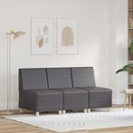 vidaXL Bankstoelen 3 pcs Grijs 55 x 74 x 82 cm Kunstleer, Huis en Inrichting, Banken | Bankstellen, Verzenden, Nieuw, Leer, Minder dan 150 cm