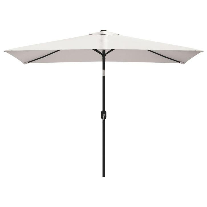 Parasol Vierkant 200x300 Zandwit - Retourdeal! 47% Korting, Tuin en Terras, Parasols, 2 tot 3 meter, Kantelbaar, Nieuw, Stokparasol