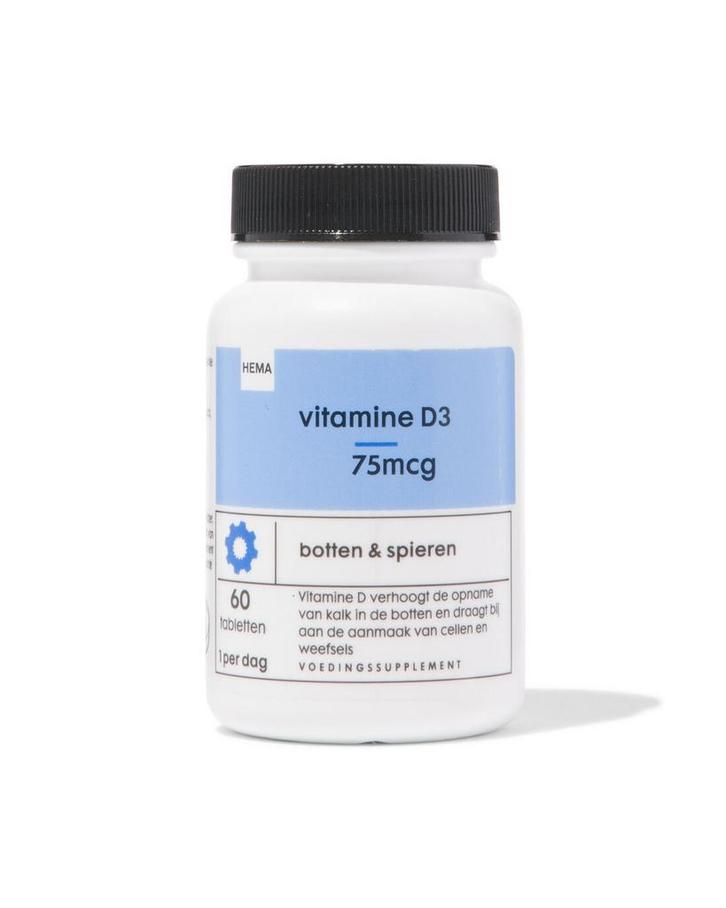 HEMA Vitamine D3 75mcg - 60 stuks, Sport en Fitness, Gezondheidsproducten en Wellness, Nieuw, Verzenden